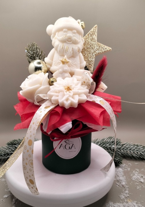 FlowerBox candle mini Mikołaj z gwiazdką