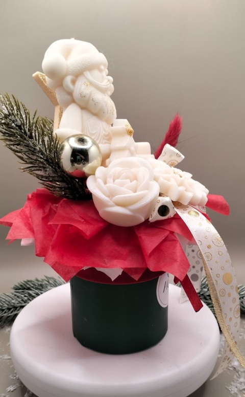 FlowerBox candle mini Mikołaj z gwiazdką
