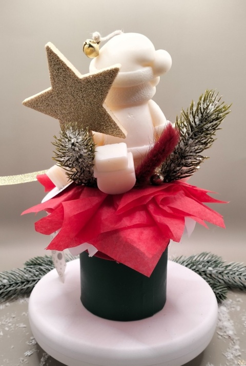 FlowerBox candle mini Mikołaj z gwiazdką