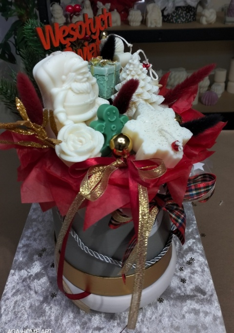 FlowerBox candle świąteczny Mikołaj r.M