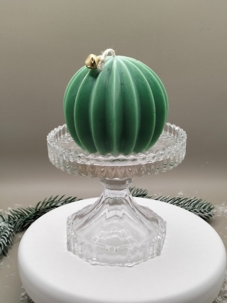 Świeca wolnostojąca sojowa – Bombka zielona