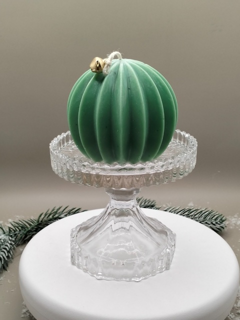 Świeca wolnostojąca sojowa – Bombka zielona