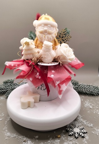 FlowerBox candle mini Mikołaj