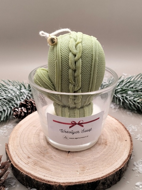 Świeca sojowa dekoracyjna w szkle rękawiczka