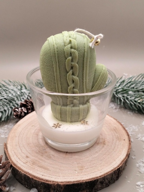 Świeca sojowa dekoracyjna w szkle rękawiczka