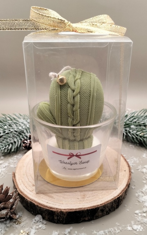 Świeca sojowa dekoracyjna w szkle rękawiczka